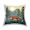 Stupell Industries Red Fox Running Through Woodland Nature Throw Pillow, 18" x 18"